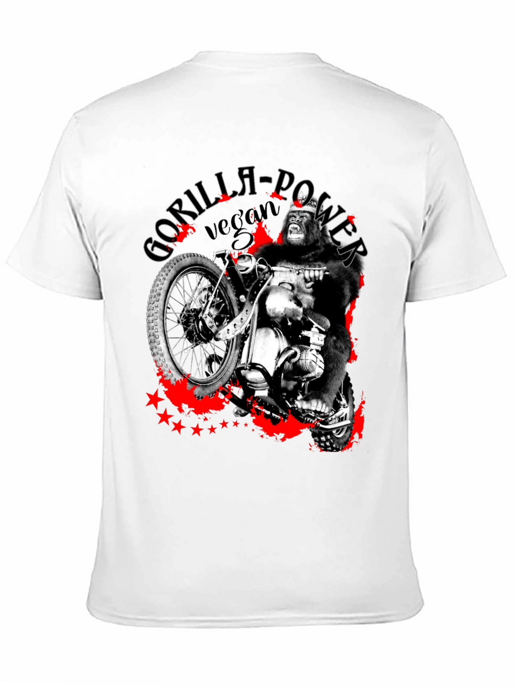 Gorilla Power Vegan Biker Graphic T-Shirt