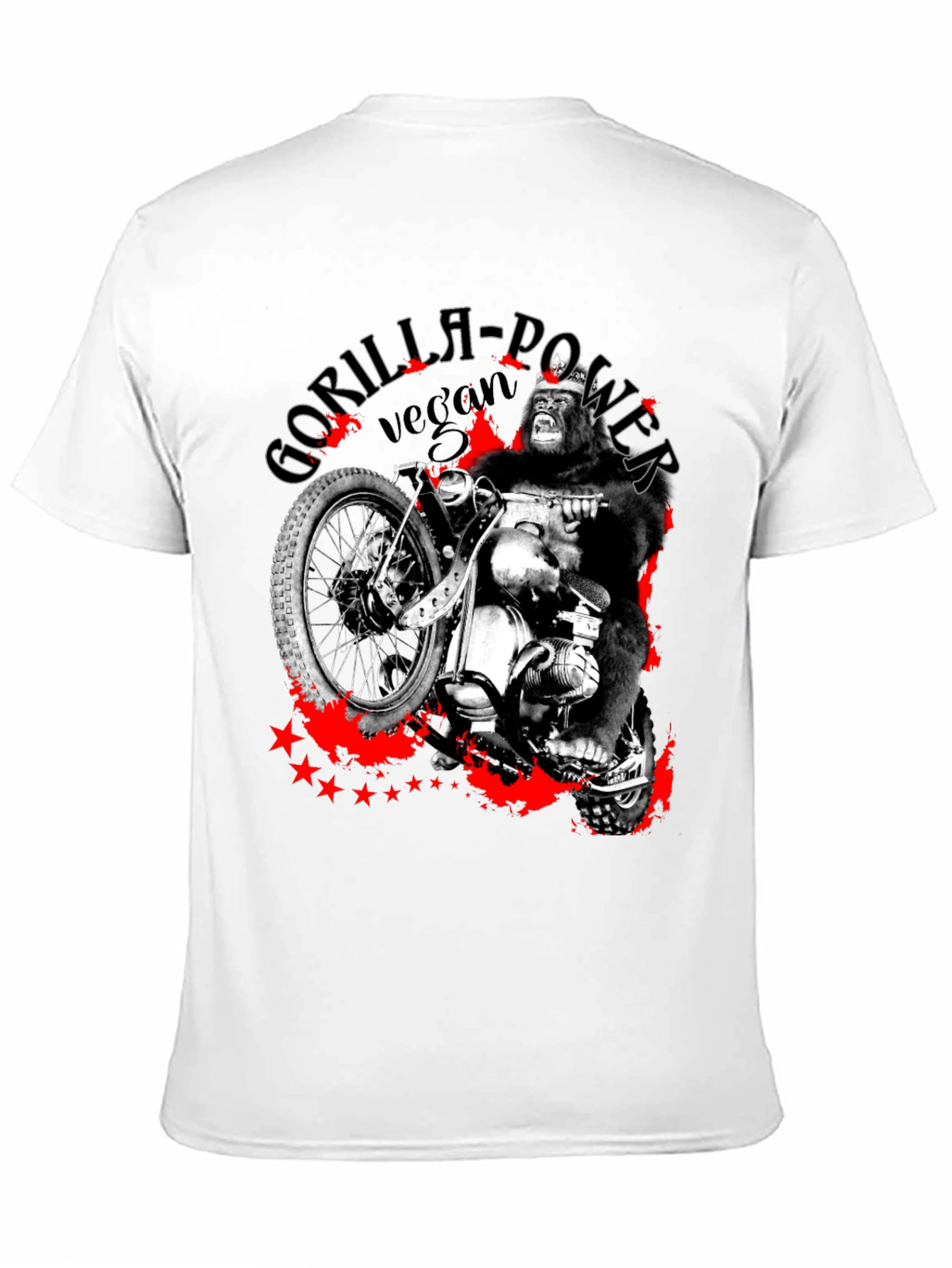 Gorilla Power Vegan Biker Graphic T-Shirt