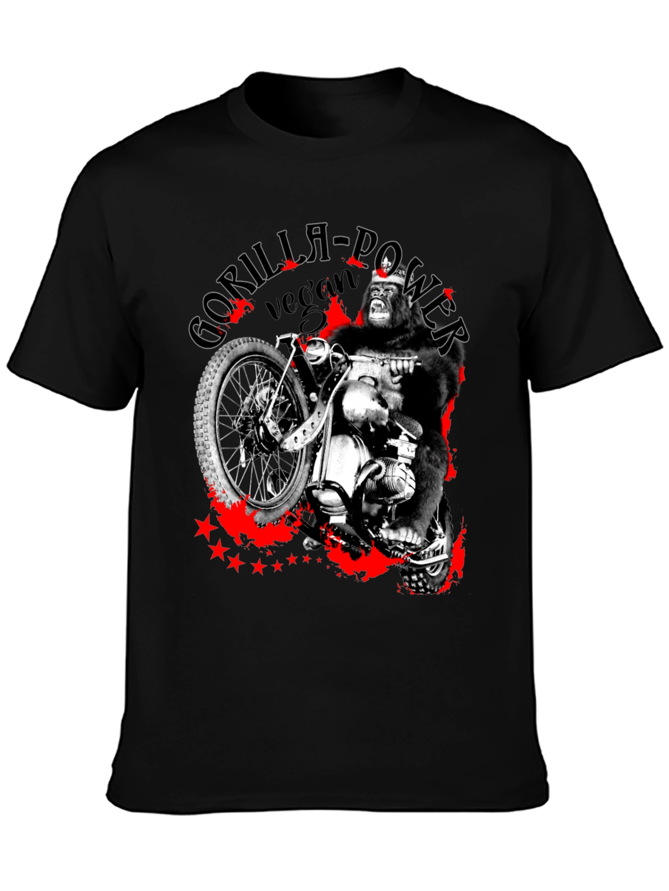Gorilla Power Vegan Biker Graphic T-Shirt