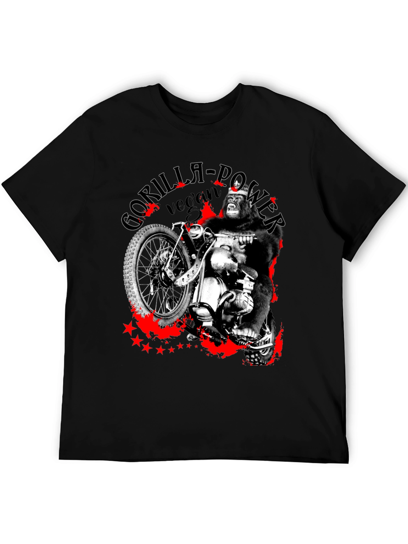 Gorilla Power Vegan Biker Graphic T-Shirt