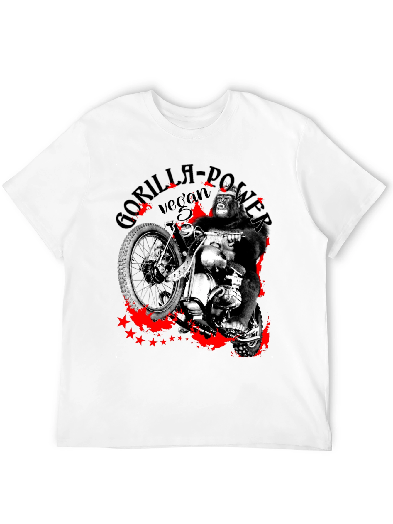 Gorilla Power Vegan Biker Graphic T-Shirt