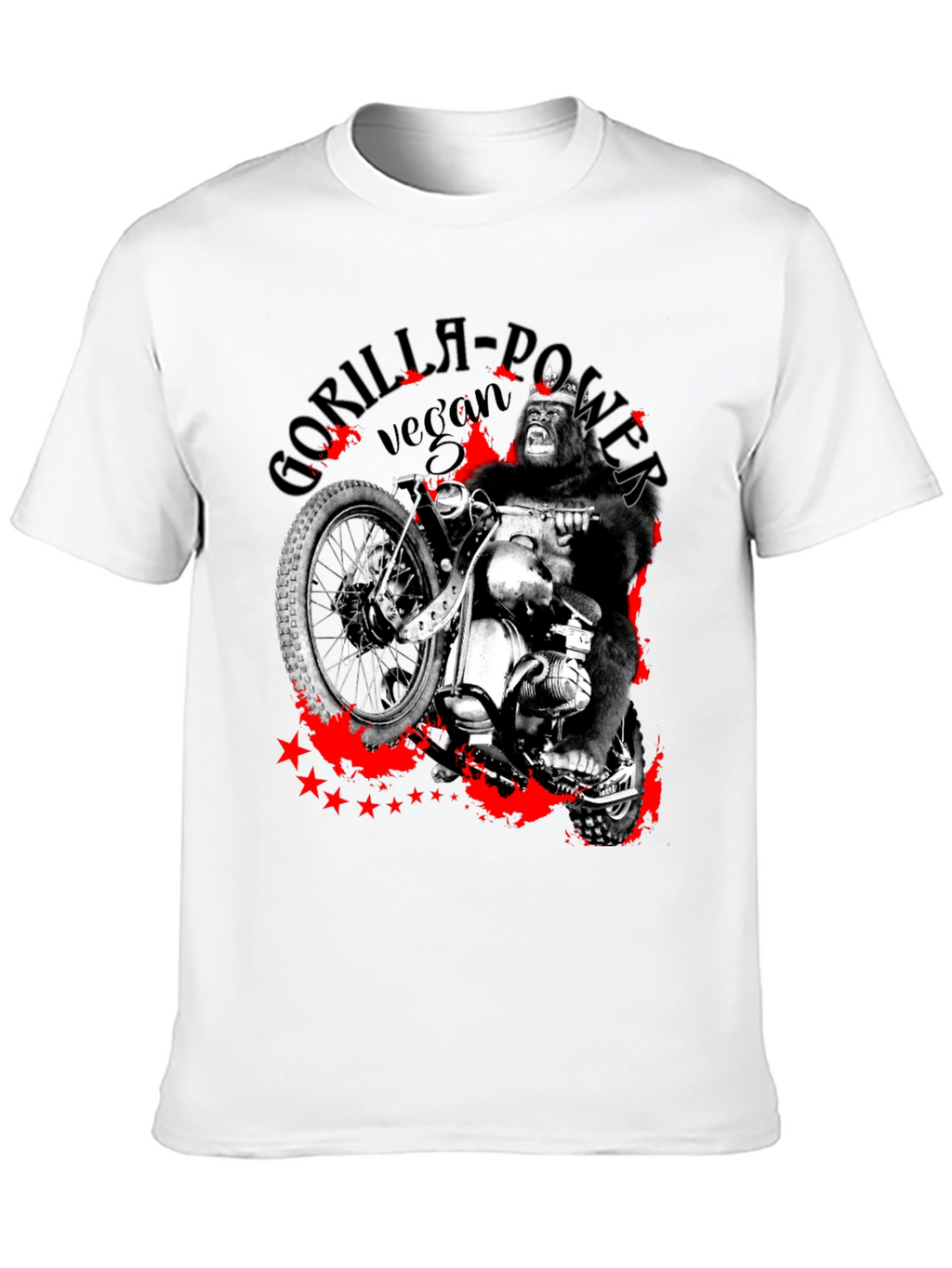 Gorilla Power Vegan Biker Graphic T-Shirt
