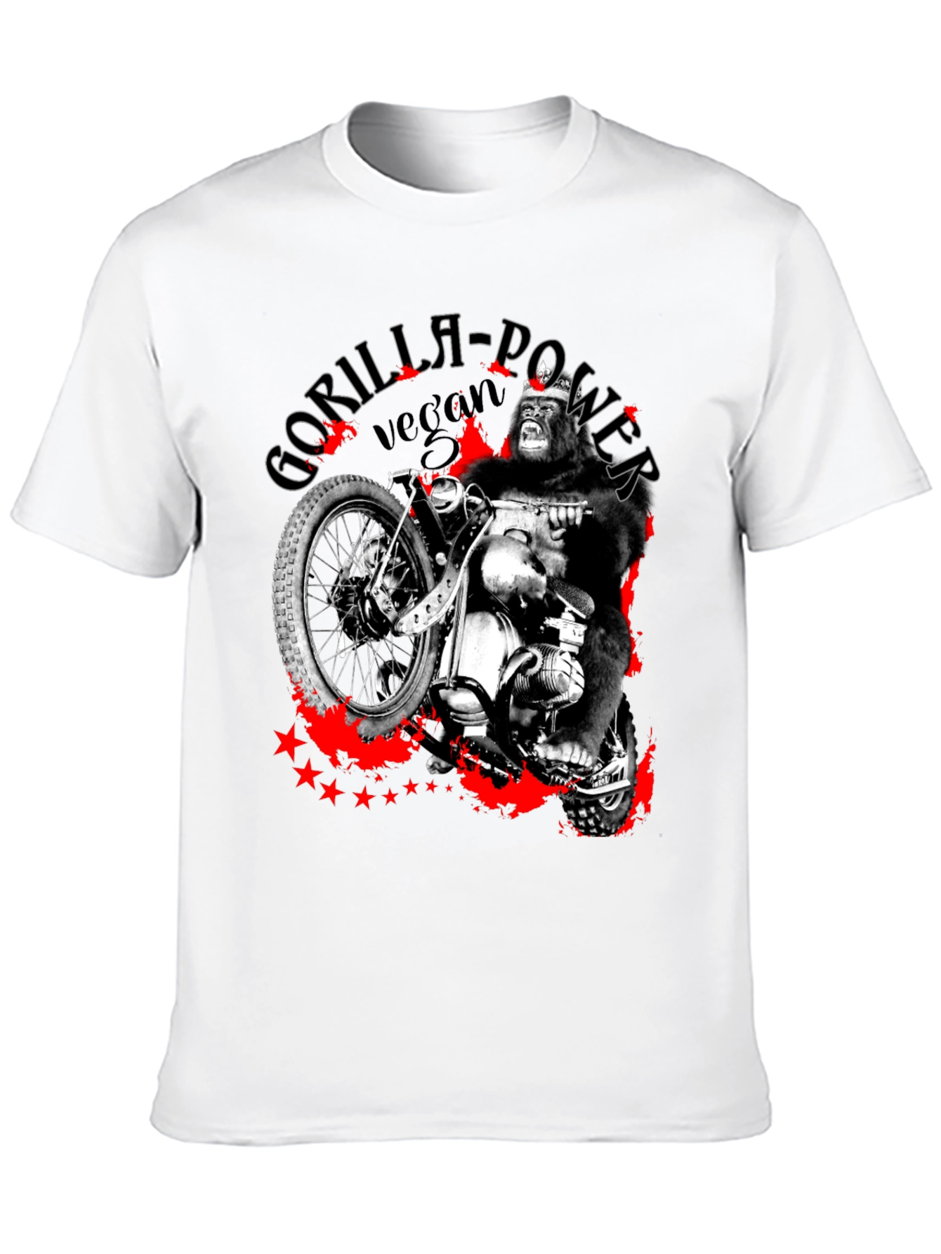 Gorilla Power Vegan Biker Graphic T-Shirt