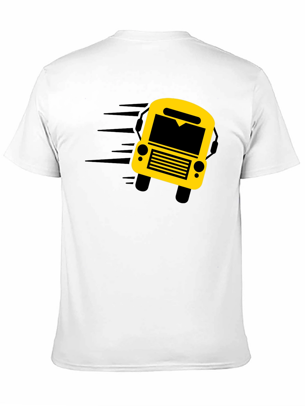 Black Graphic Tee: School Bus Design