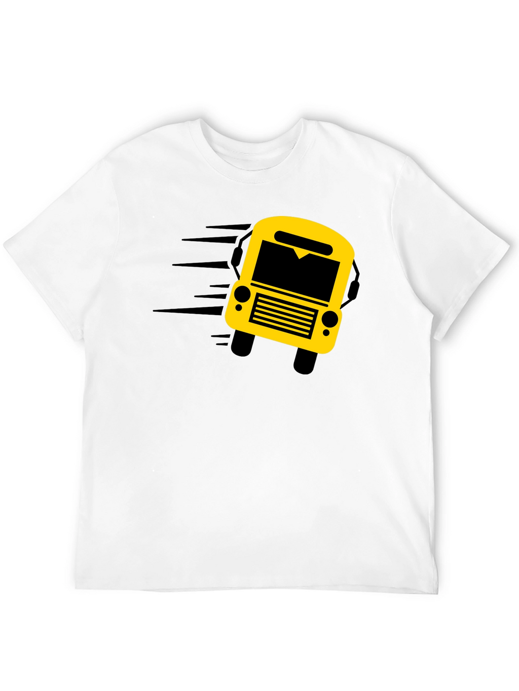 Black Graphic Tee: School Bus Design
