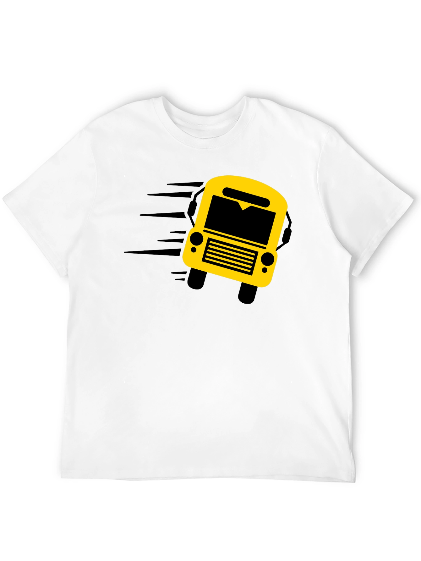 Black Graphic Tee: School Bus Design