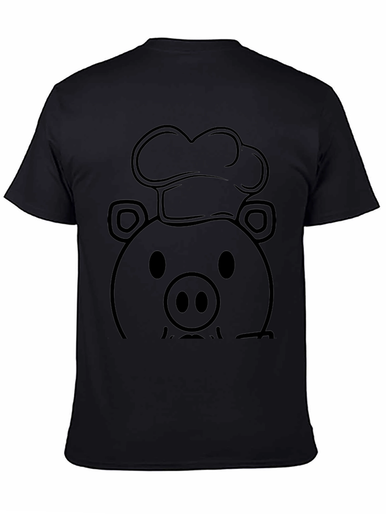 Chef Pig Graphic Tee - Black Cotton T-Shirt