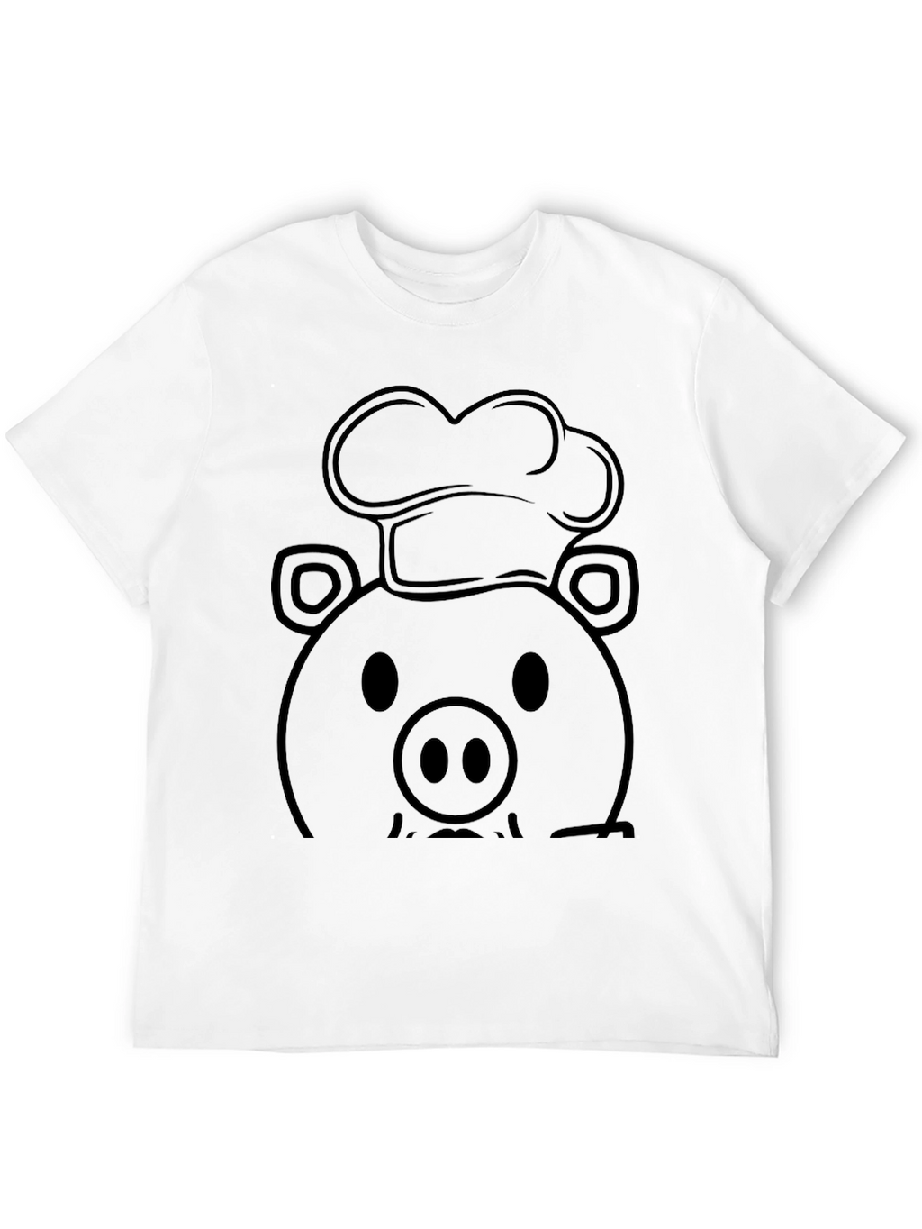 Chef Pig Graphic Tee - Black Cotton T-Shirt