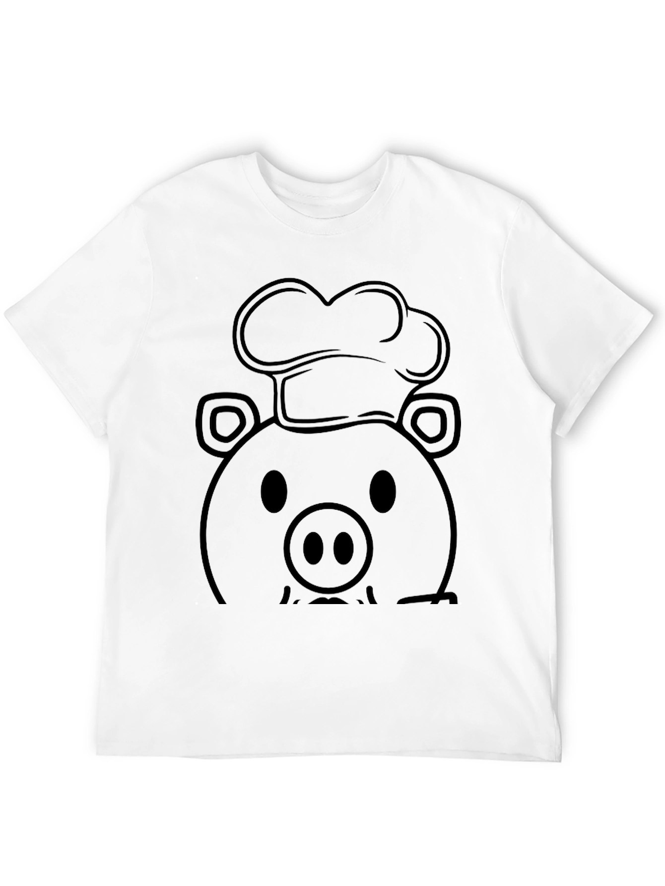 Chef Pig Graphic Tee - Black Cotton T-Shirt