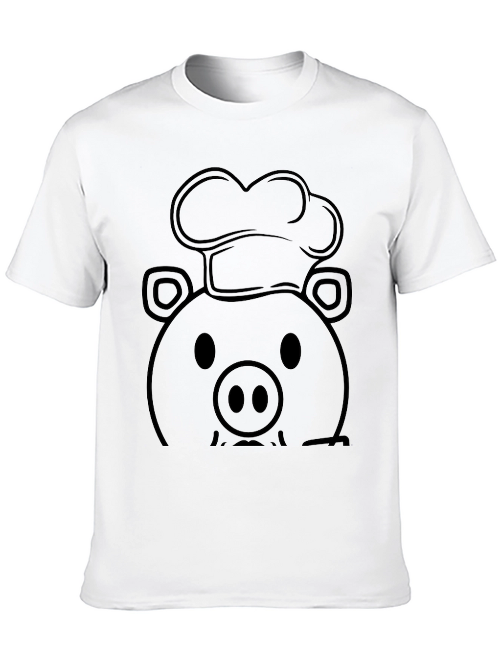 Chef Pig Graphic Tee - Black Cotton T-Shirt