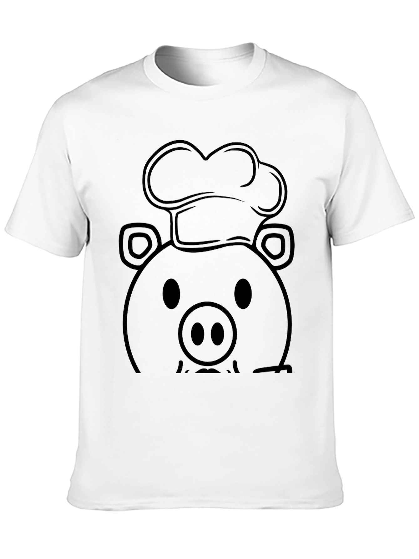 Chef Pig Graphic Tee - Black Cotton T-Shirt