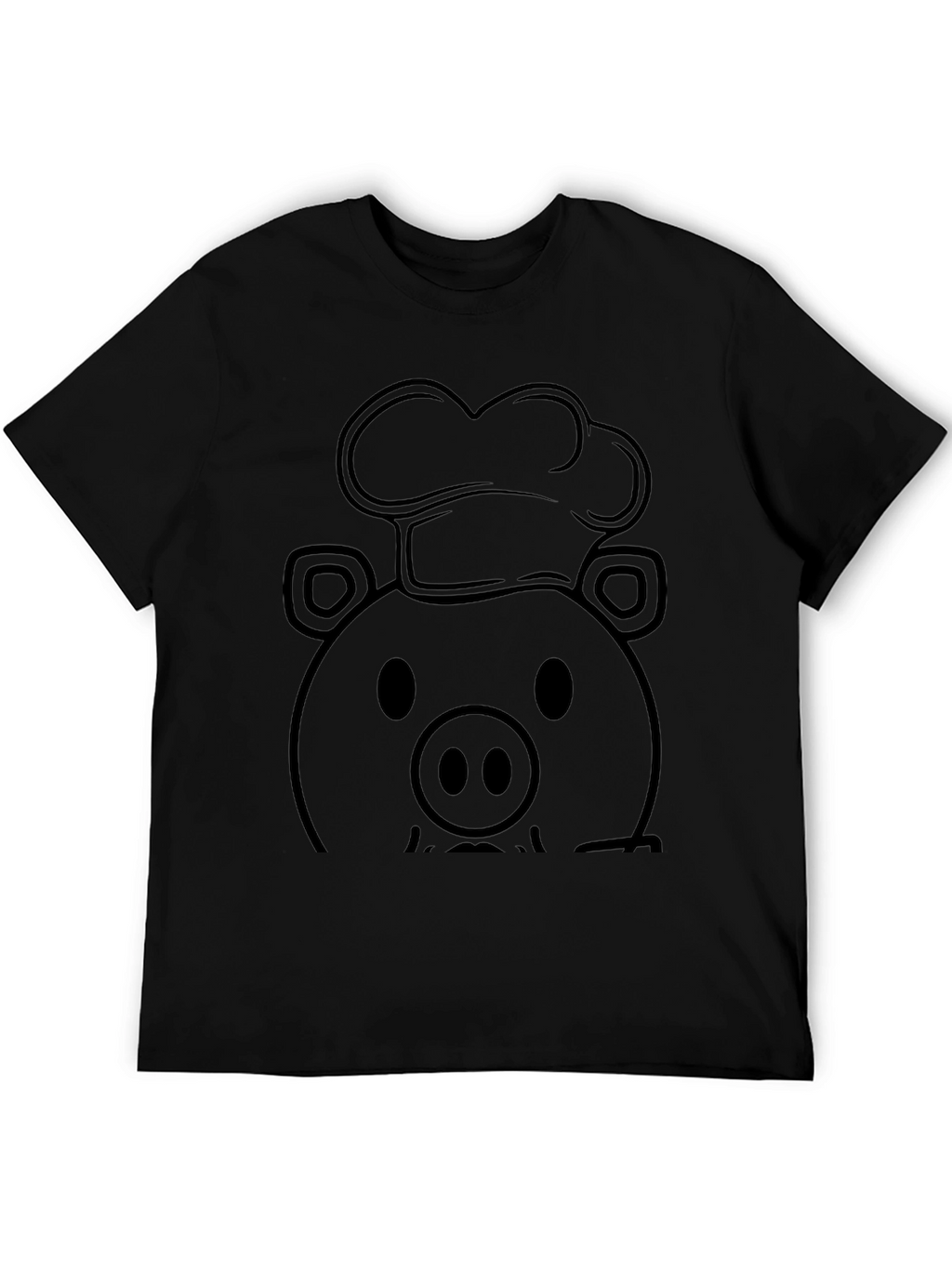 Chef Pig Graphic Tee - Black Cotton T-Shirt