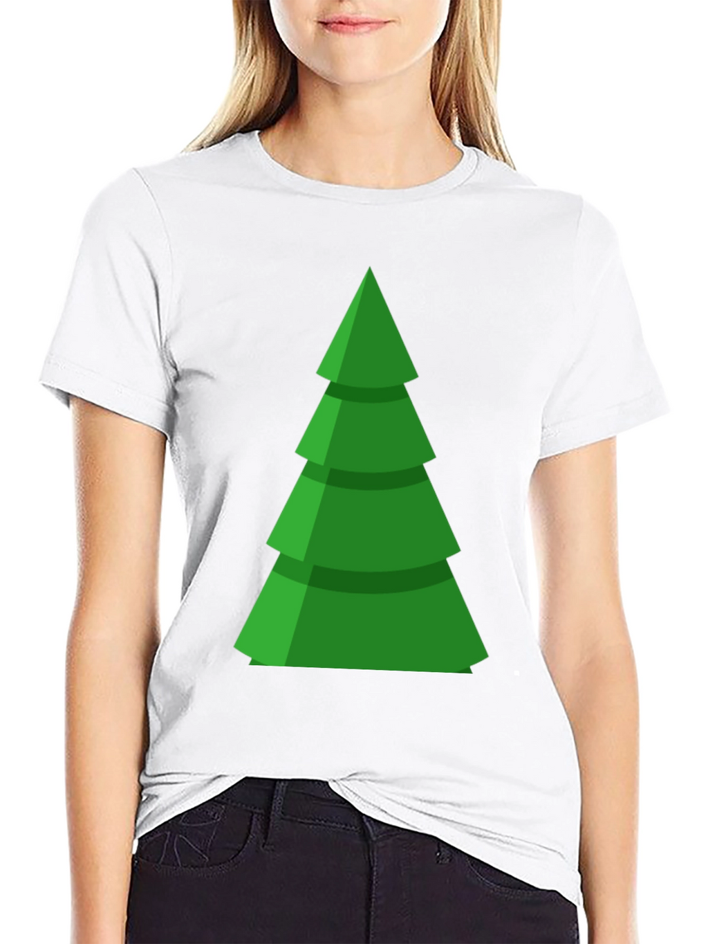 Festive Green Christmas Tree Graphic Tee