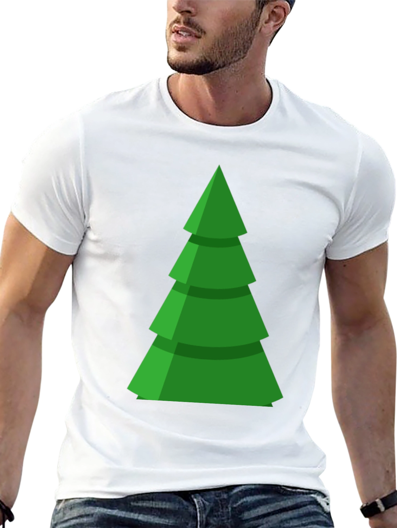 Festive Green Christmas Tree Graphic Tee