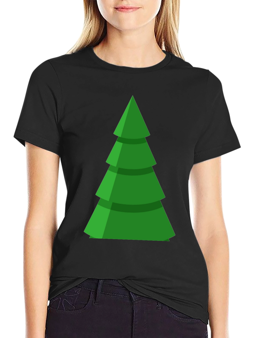 Festive Green Christmas Tree Graphic Tee