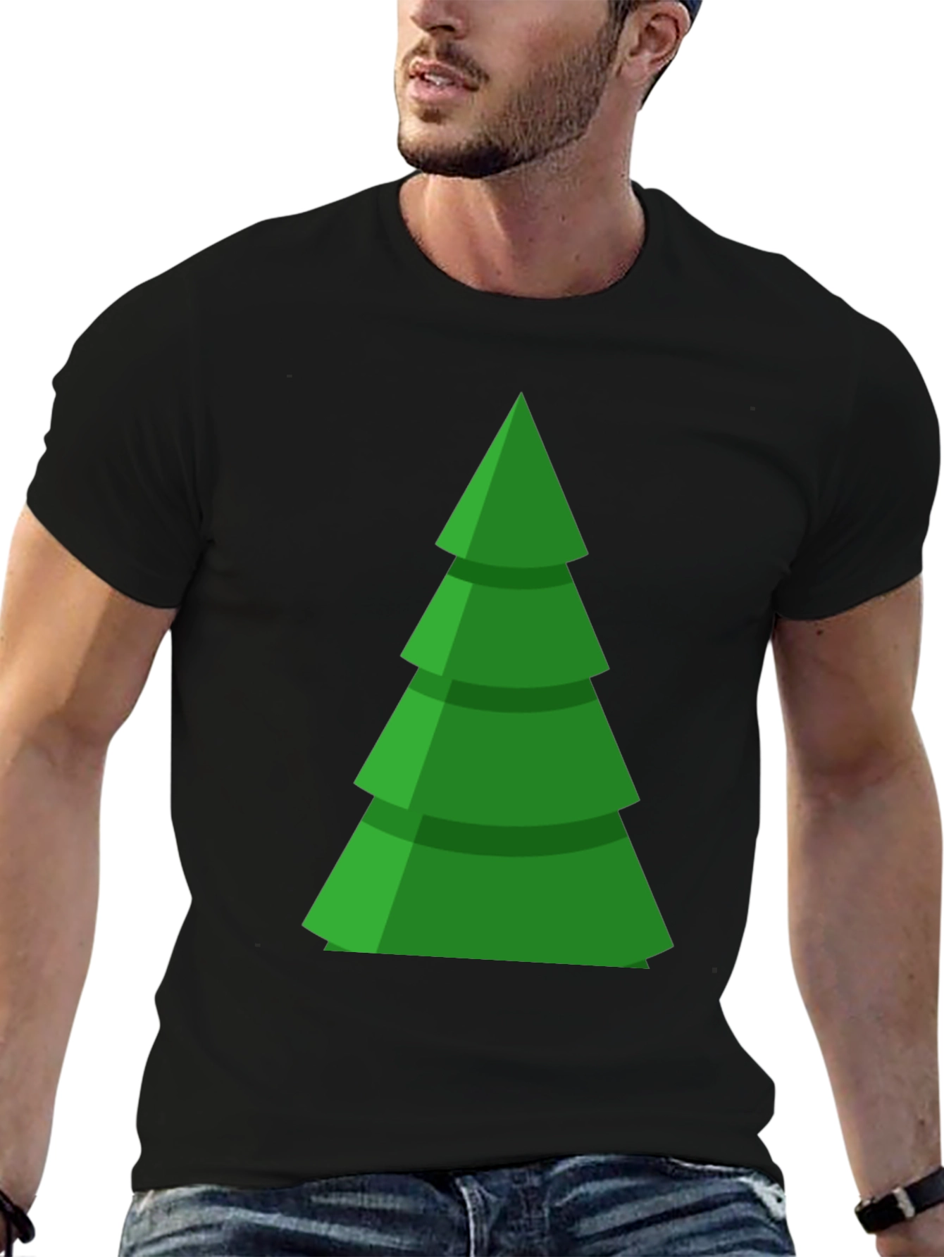 Festive Green Christmas Tree Graphic Tee