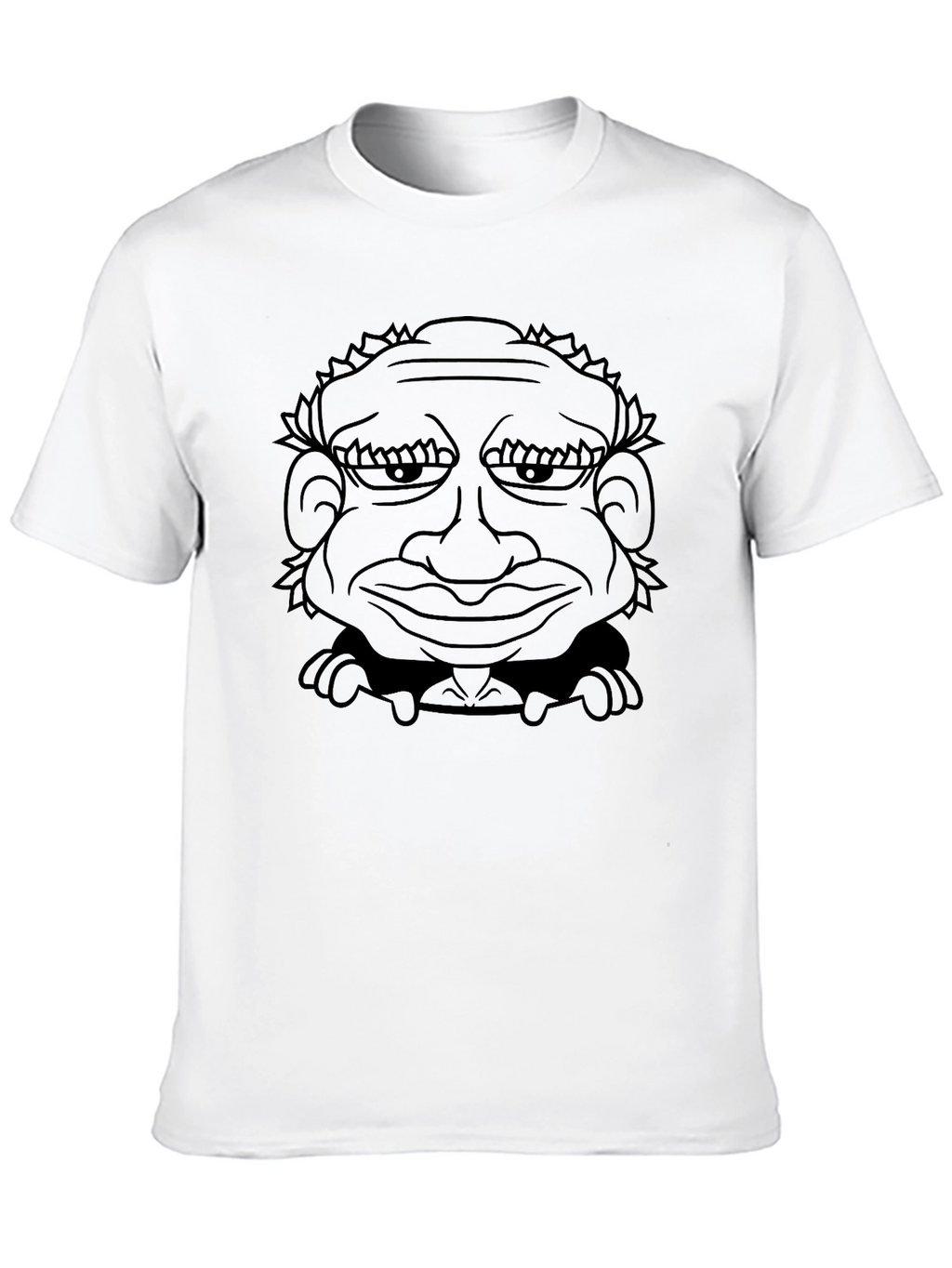 Grotesque Caricature Graphic Tee - Black Cotton Blend