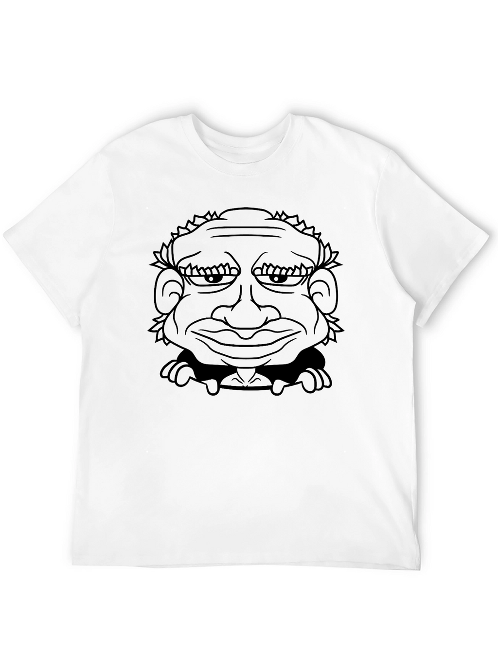 Grotesque Caricature Graphic Tee - Black Cotton Blend