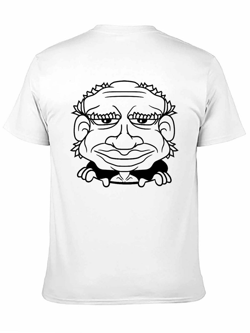 Grotesque Caricature Graphic Tee - Black Cotton Blend