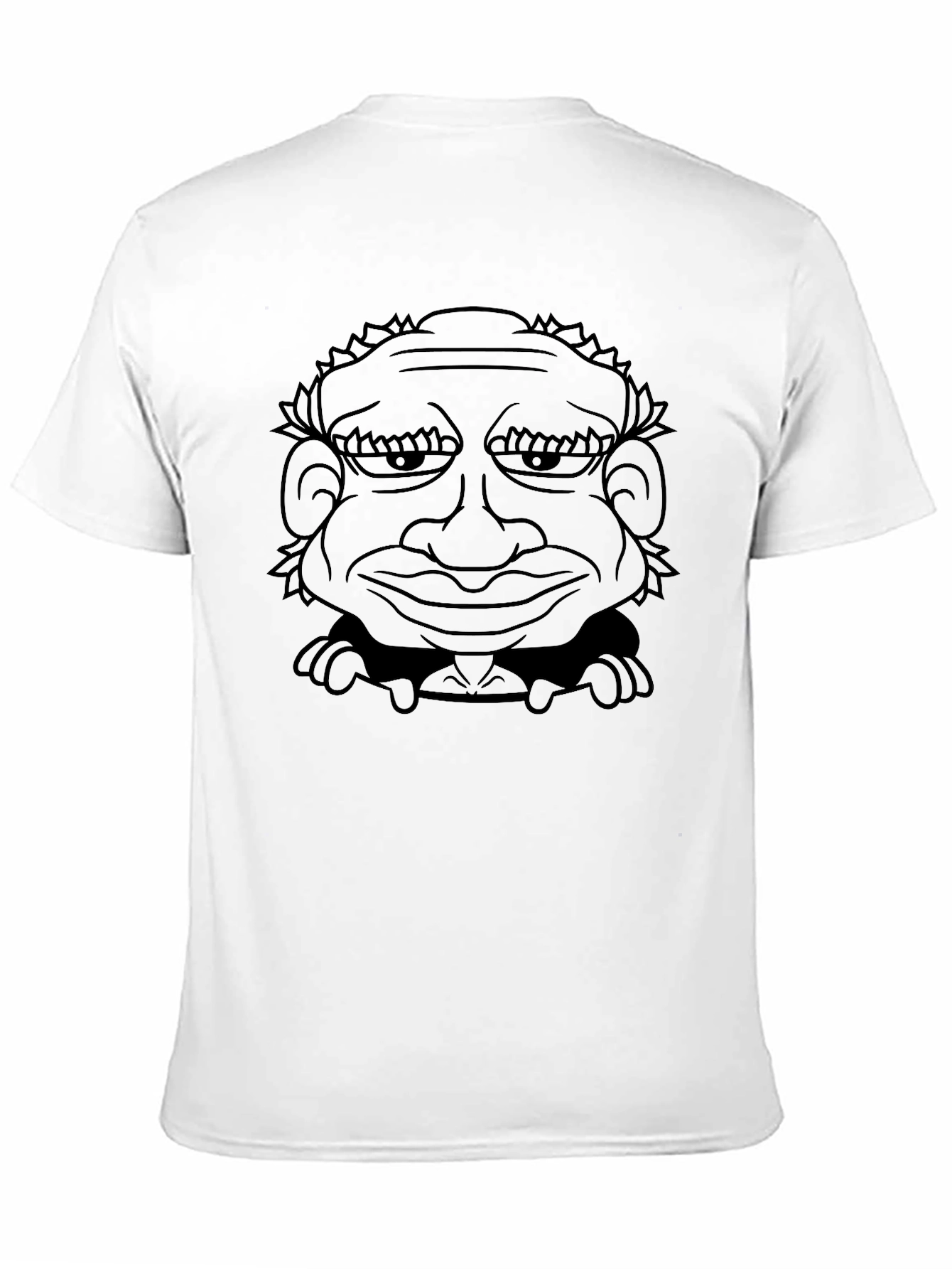 Grotesque Caricature Graphic Tee - Black Cotton Blend