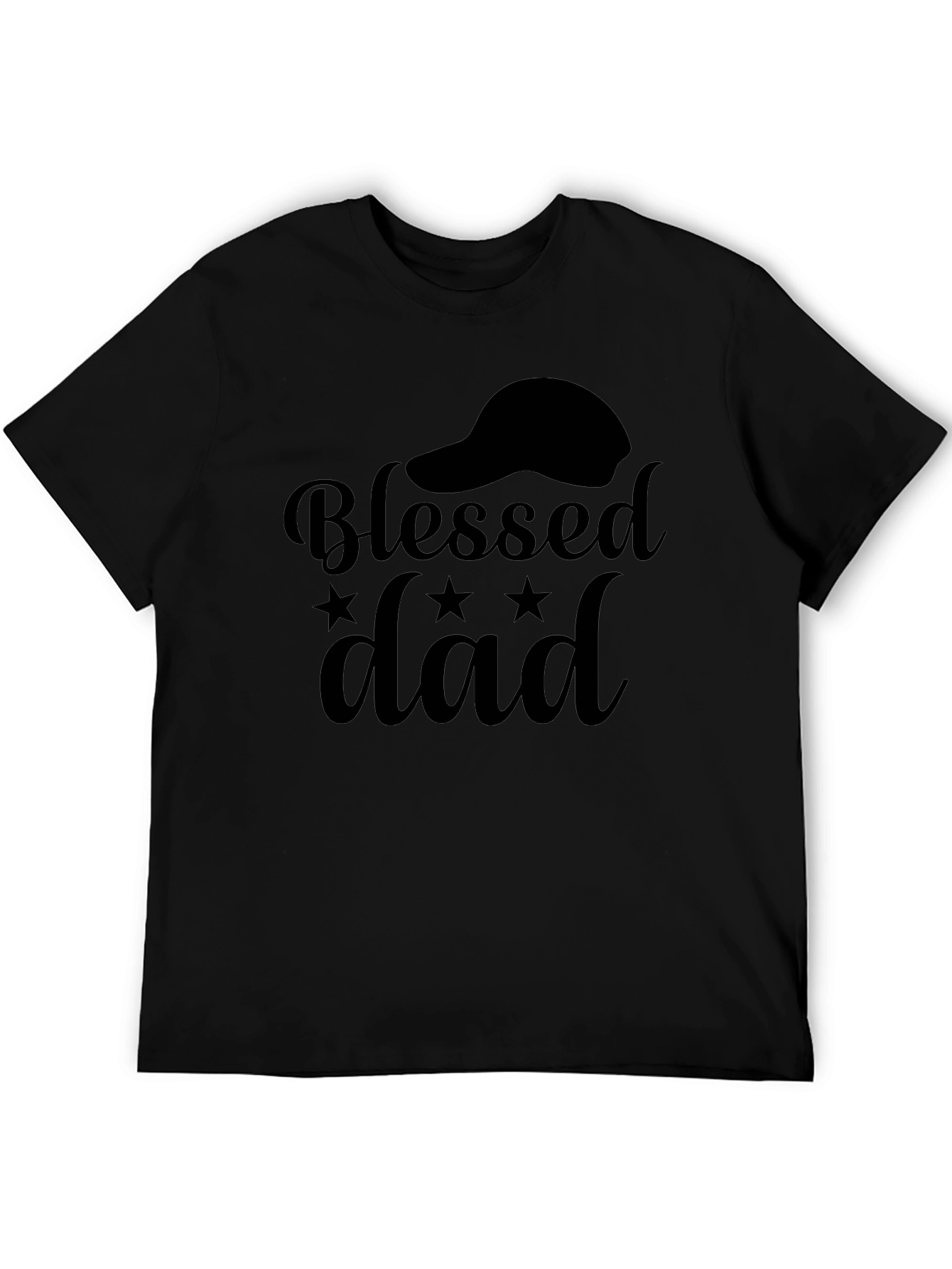 Blessed Dad Black Graphic T-Shirt