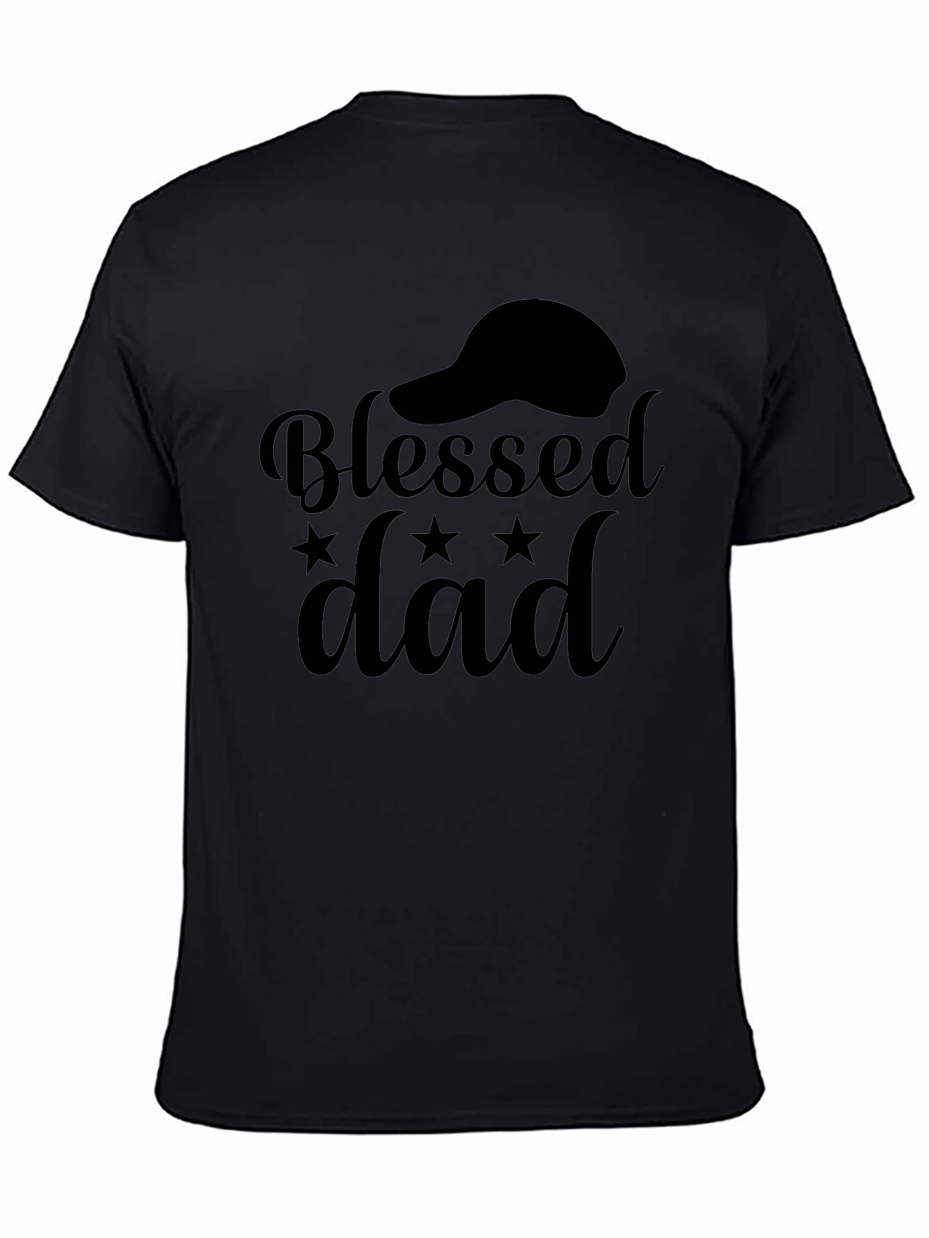 Blessed Dad Black Graphic T-Shirt