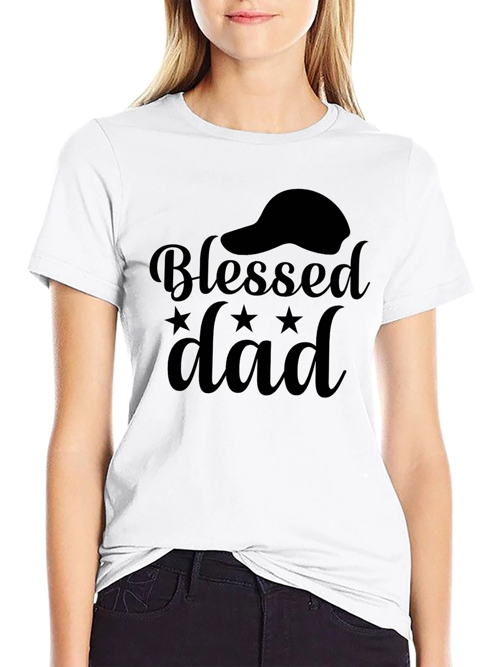 Blessed Dad Black Graphic T-Shirt