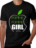 Pomme Girl Graphic Tee - Apple Inspired T-Shirt