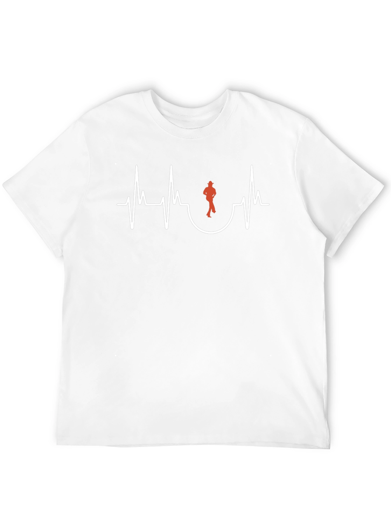 Cool Black T-Shirt - Dancing Heartbeat Design
