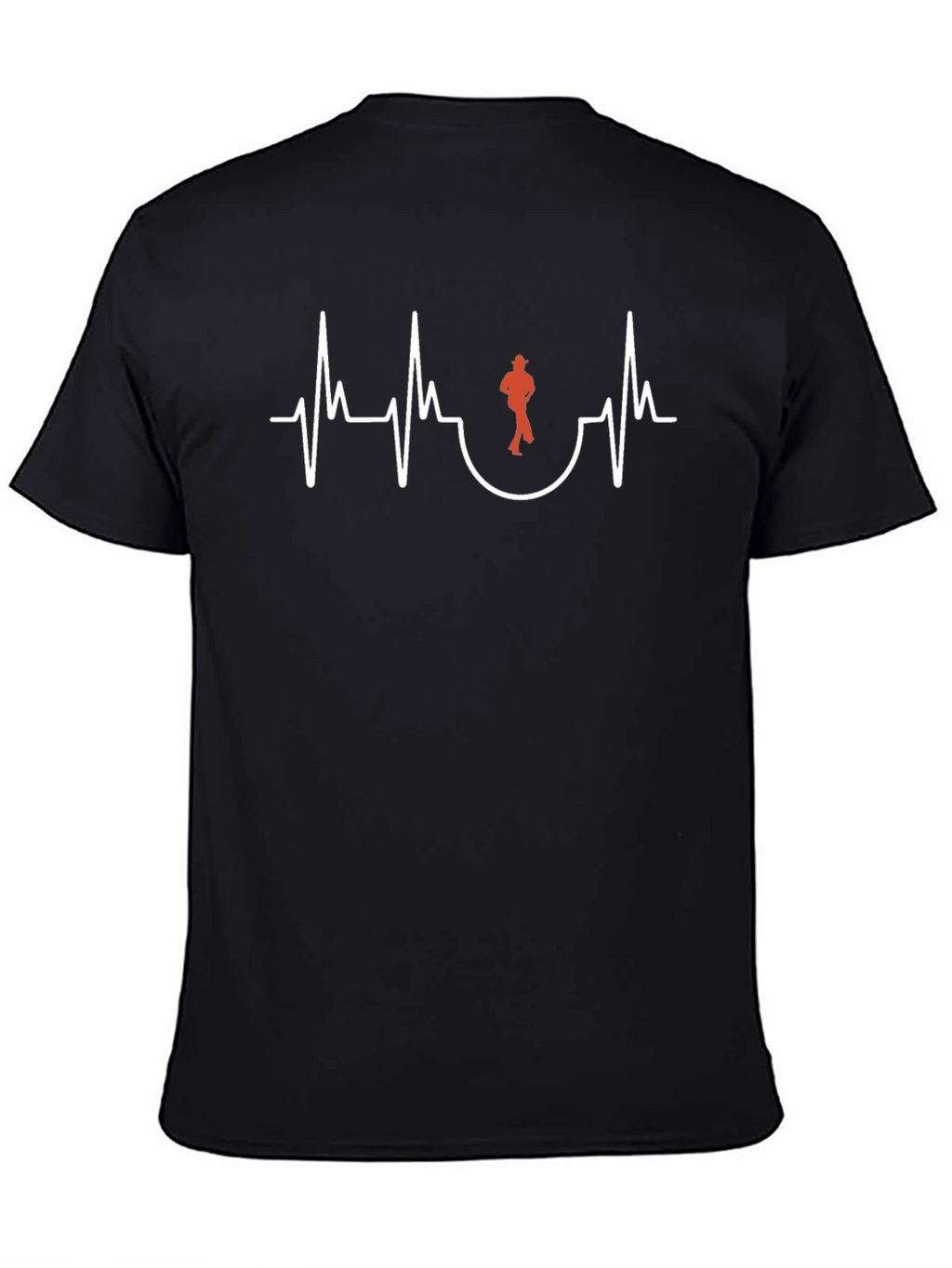 Cool Black T-Shirt - Dancing Heartbeat Design