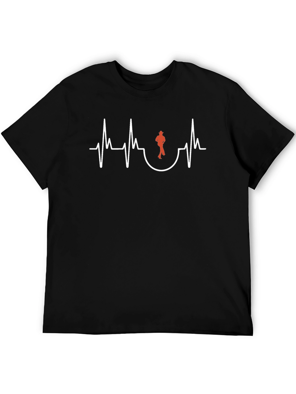 Cool Black T-Shirt - Dancing Heartbeat Design