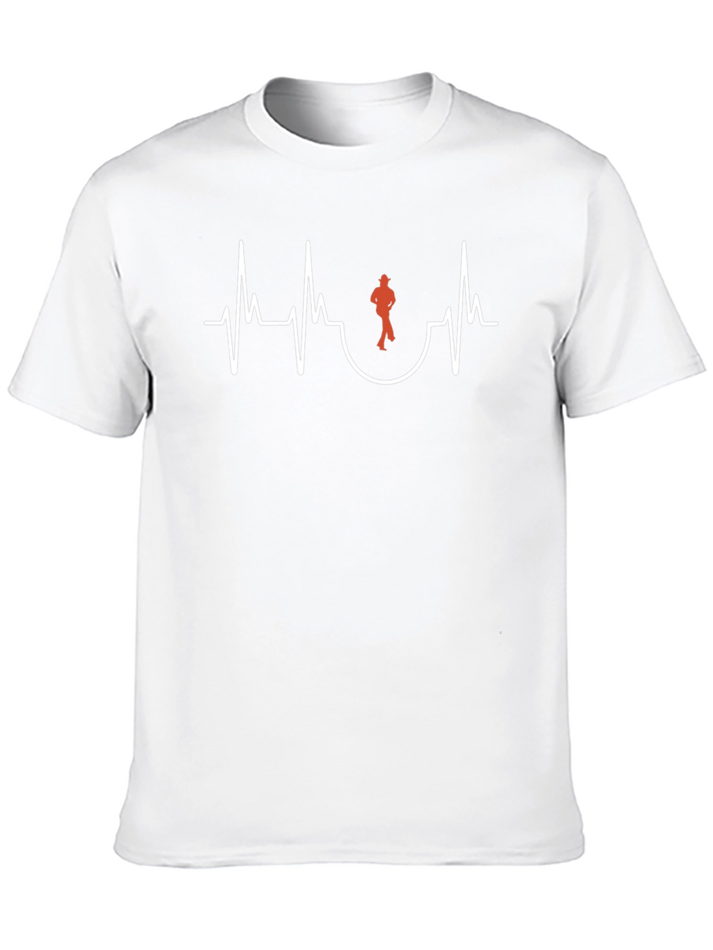 Cool Black T-Shirt - Dancing Heartbeat Design