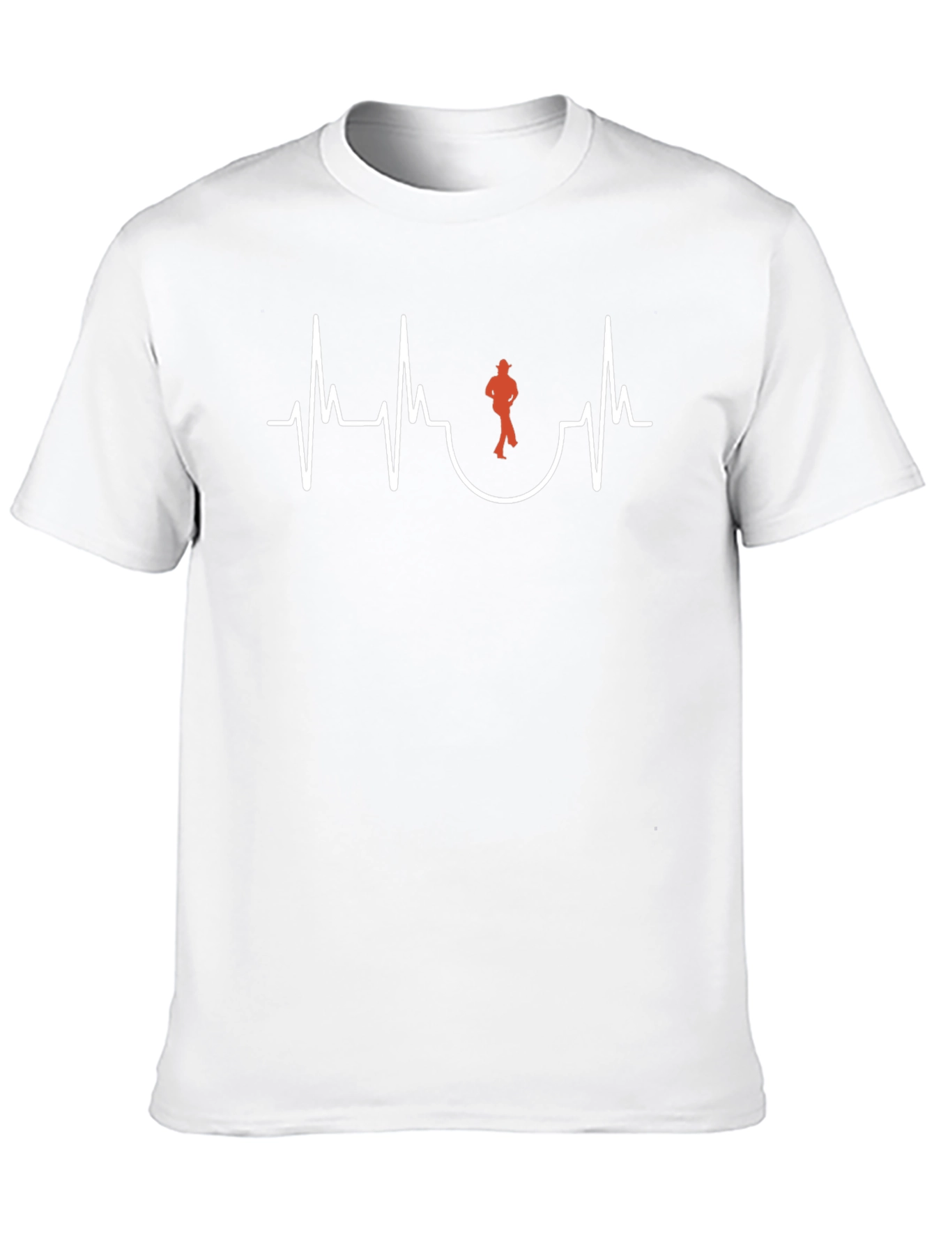 Cool Black T-Shirt - Dancing Heartbeat Design