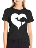 Camel Heart Graphic Black T-Shirt