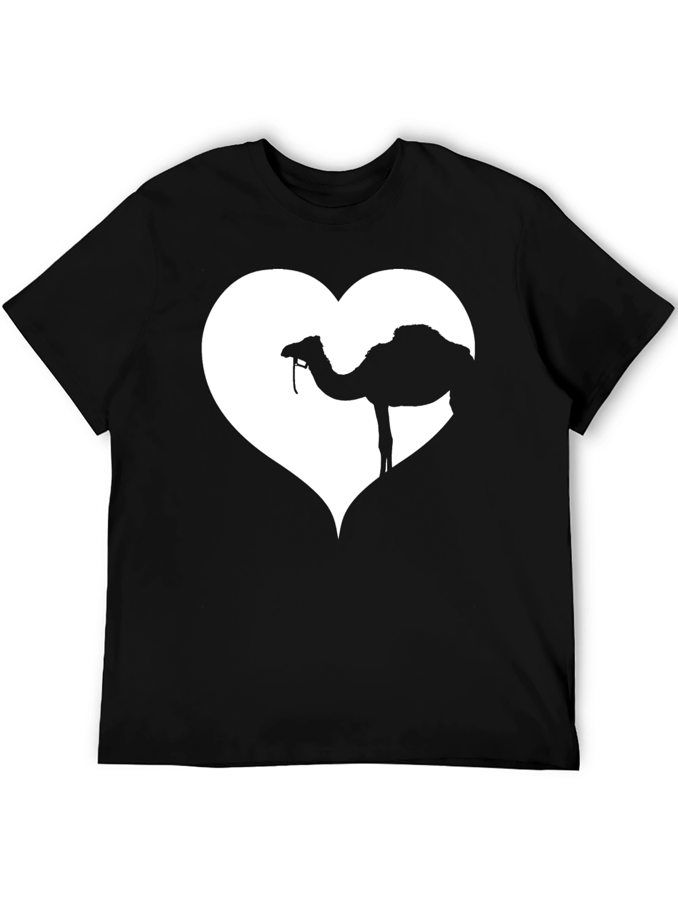 Camel Heart Graphic Black T-Shirt