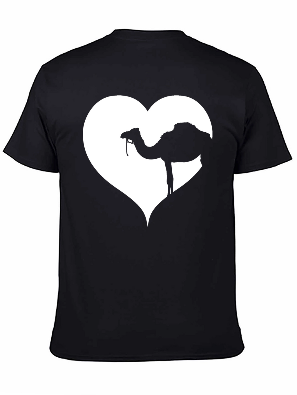 Camel Heart Graphic Black T-Shirt