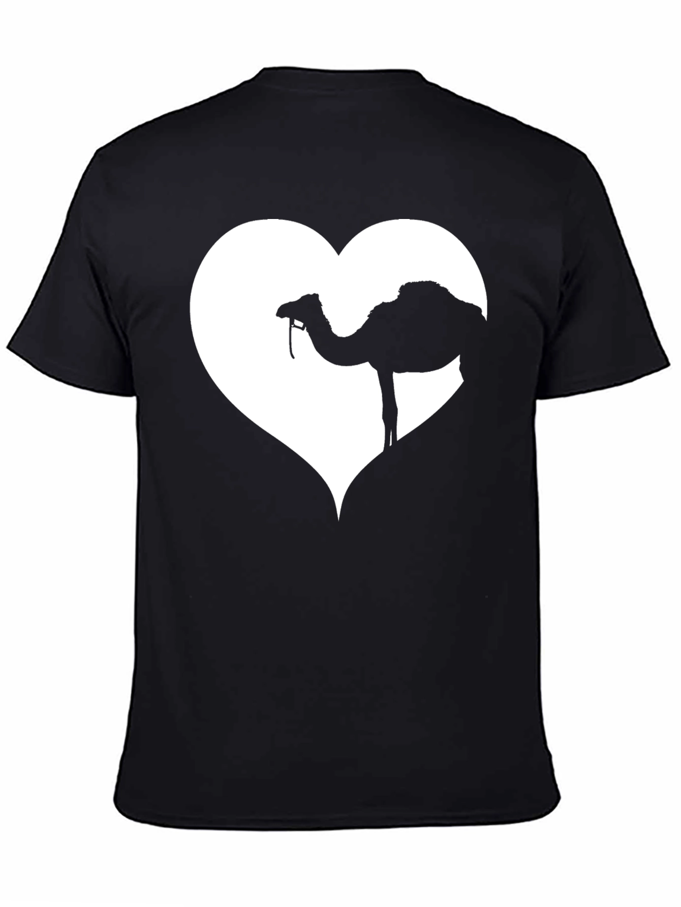Camel Heart Graphic Black T-Shirt