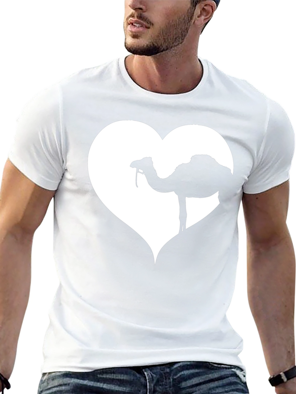 Camel Heart Graphic Black T-Shirt
