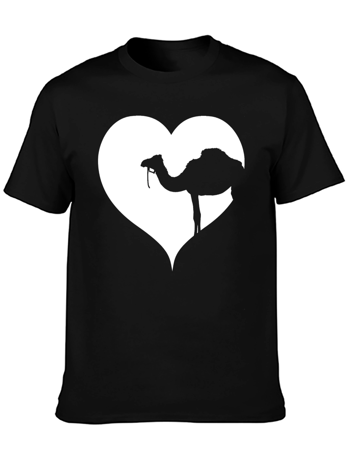 Camel Heart Graphic Black T-Shirt