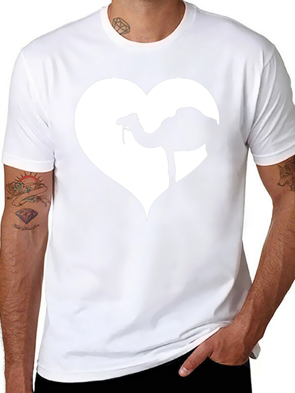 Camel Heart Graphic Black T-Shirt
