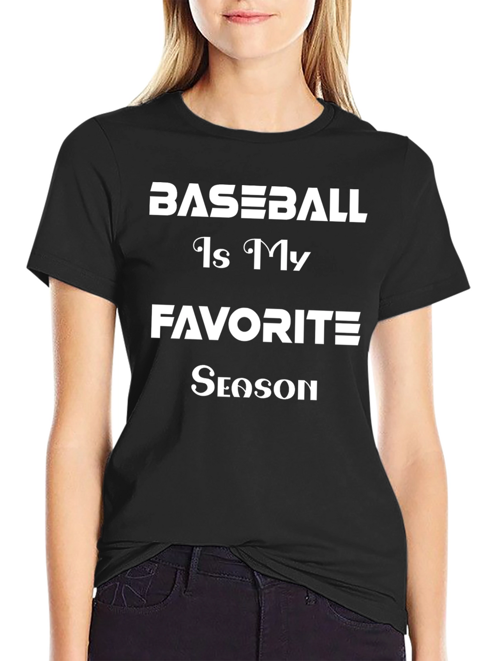 Baseball Is My Favorite Season Black T-Shirt