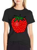 Strawberry Graphic Tee - Black Unisex T-Shirt