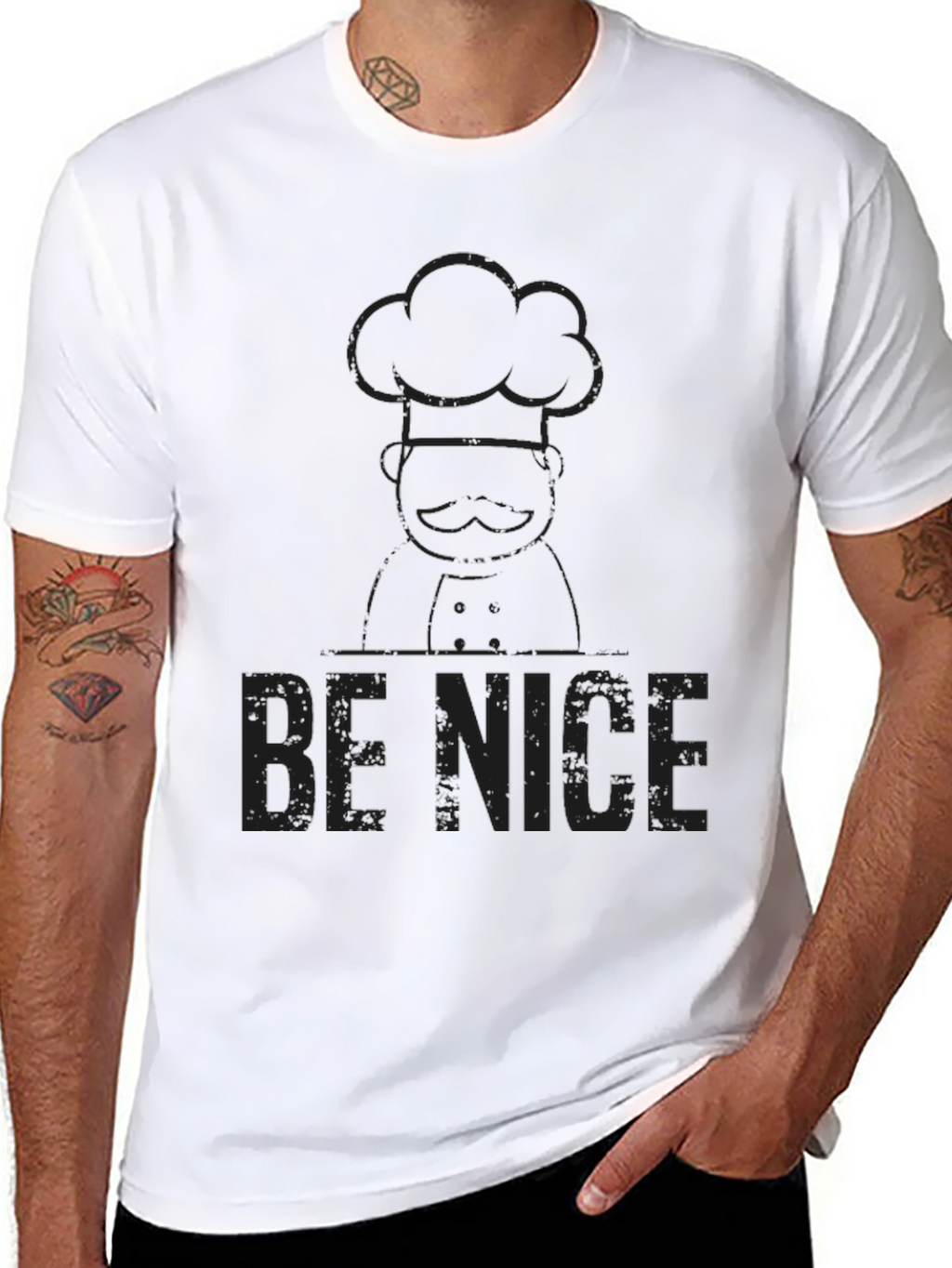 Be Nice Chef Graphic T-Shirt - Black