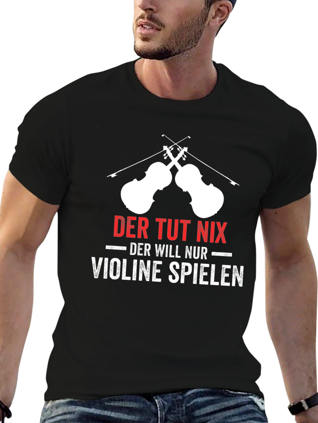 Violin Player Graphic T-Shirt German Humor