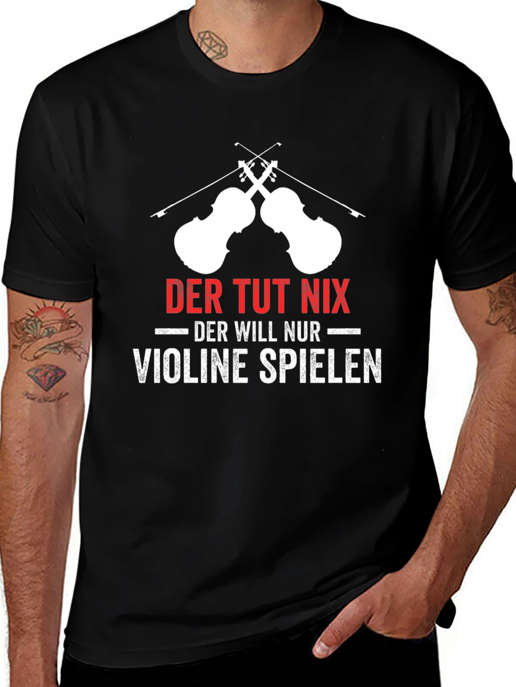 Violin Player Graphic T-Shirt German Humor