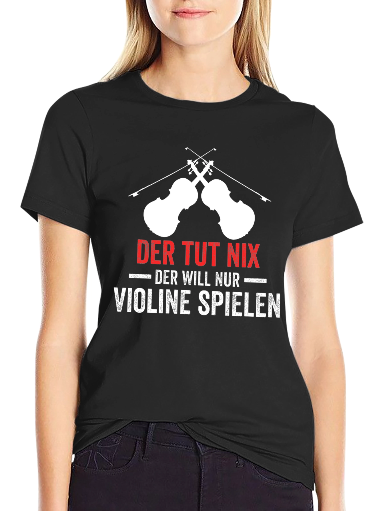 Violin Player Graphic T-Shirt German Humor