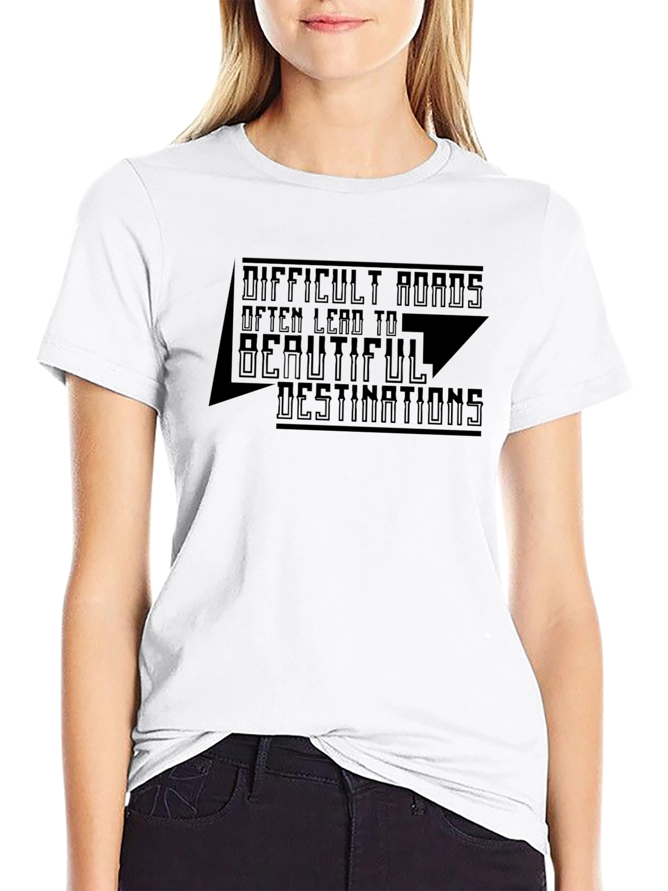 Inspirational Graphic Tee - Difficult Roads Destination