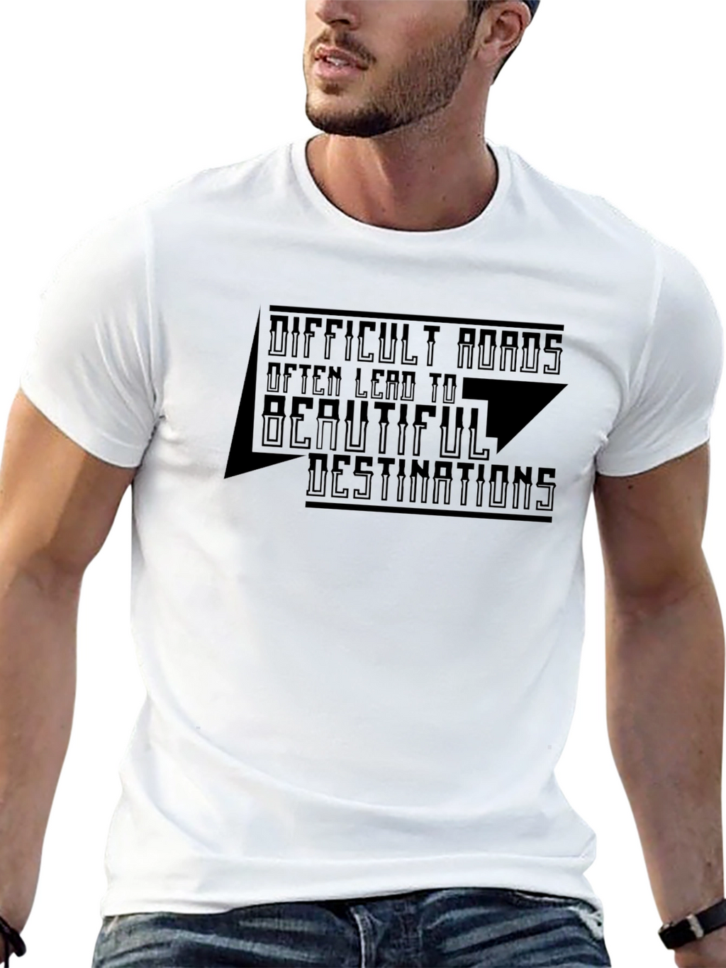 Inspirational Graphic Tee - Difficult Roads Destination