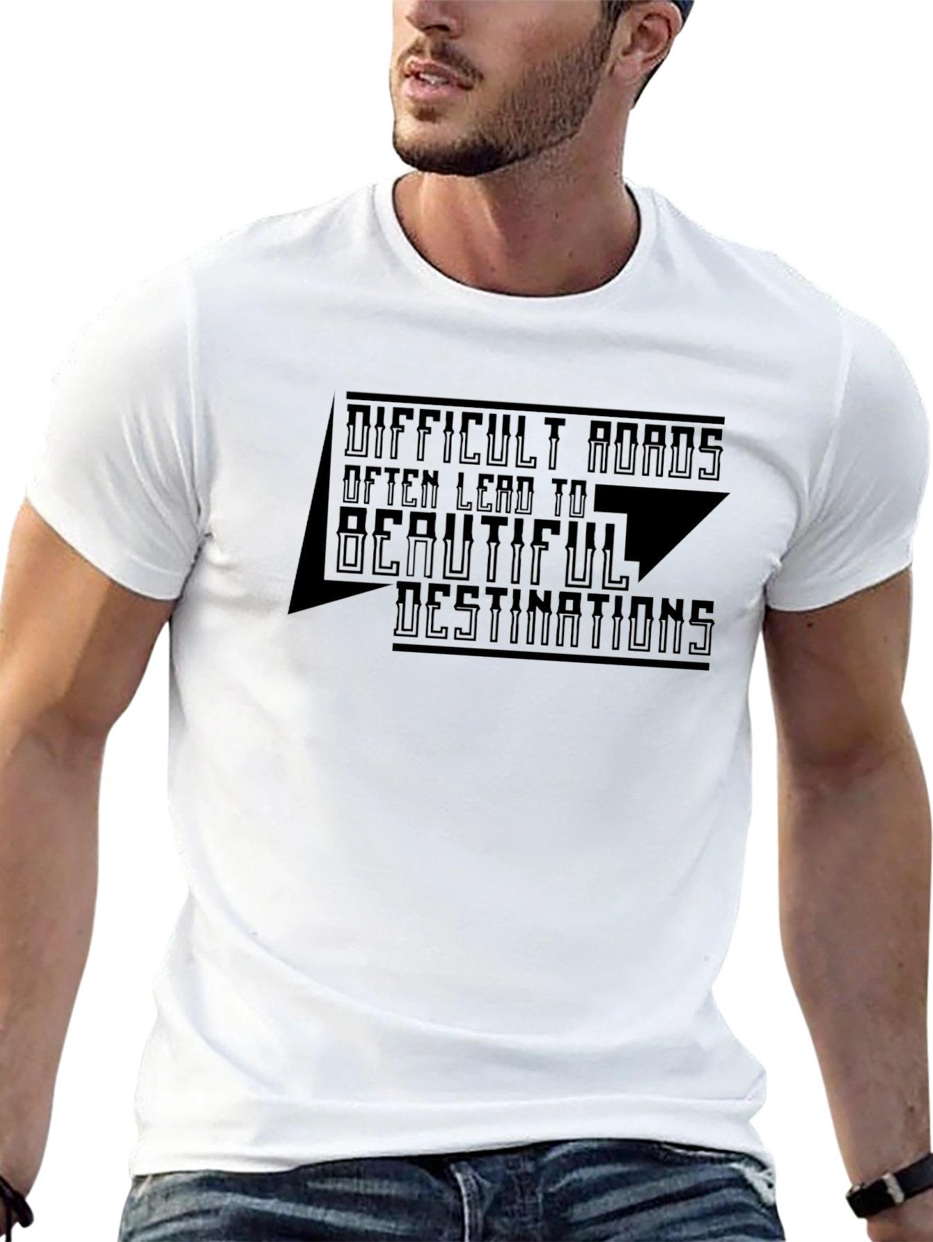 Inspirational Graphic Tee - Difficult Roads Destination