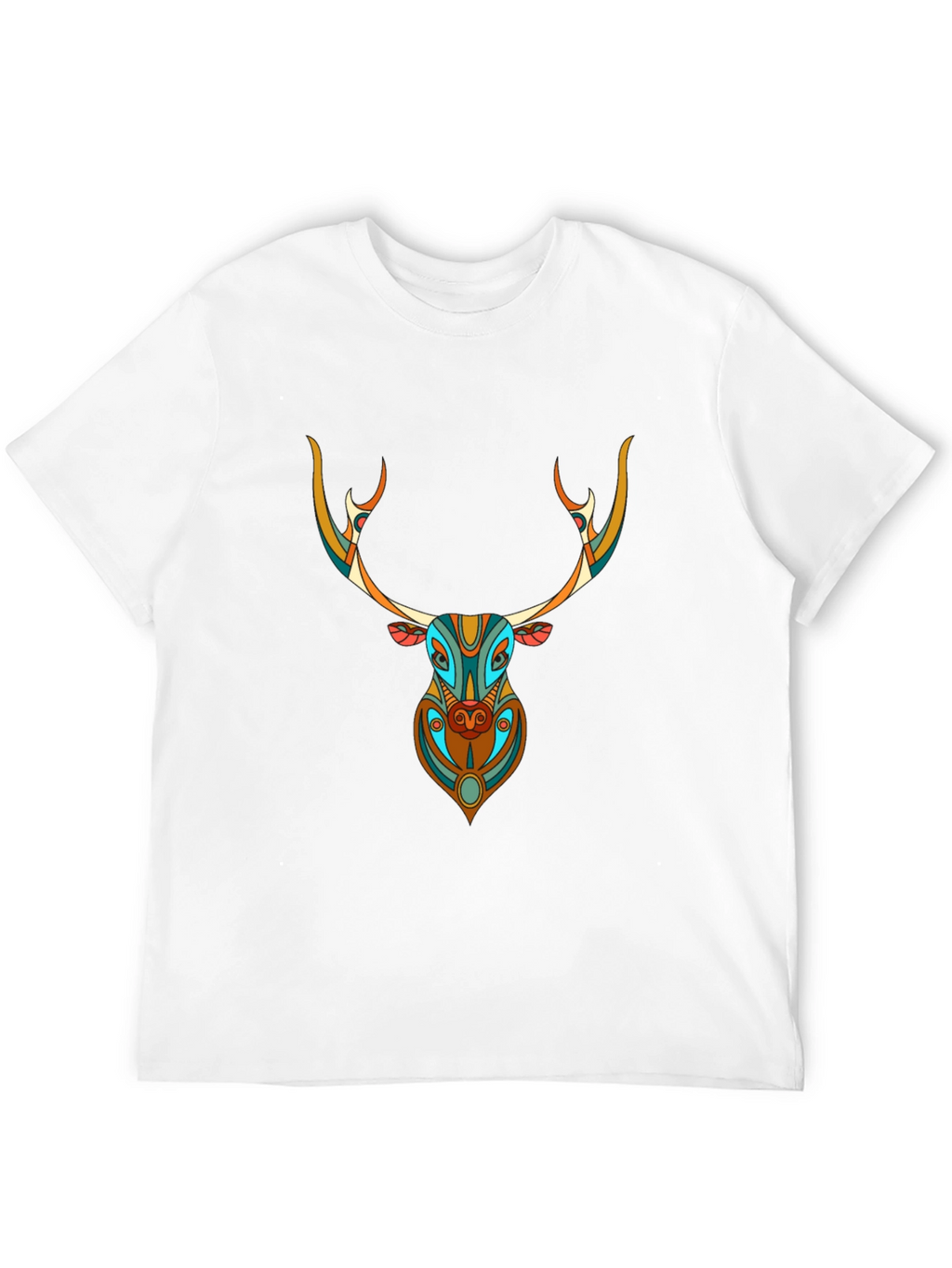 Geometric Deer Graphic Tee - Unique Style